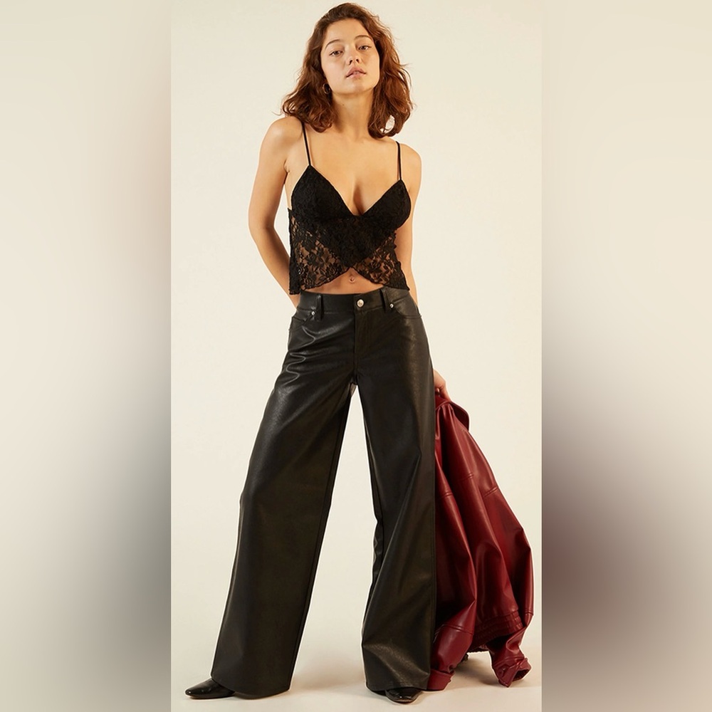 NWT PacSun Faux Leather Wide Leg Pants
